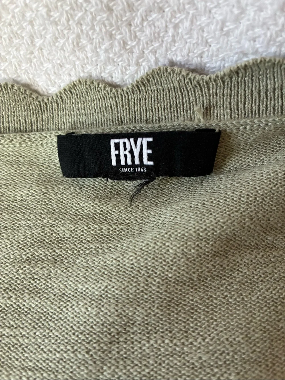 FRYE Olive Sage Openwork Knit Cardigan